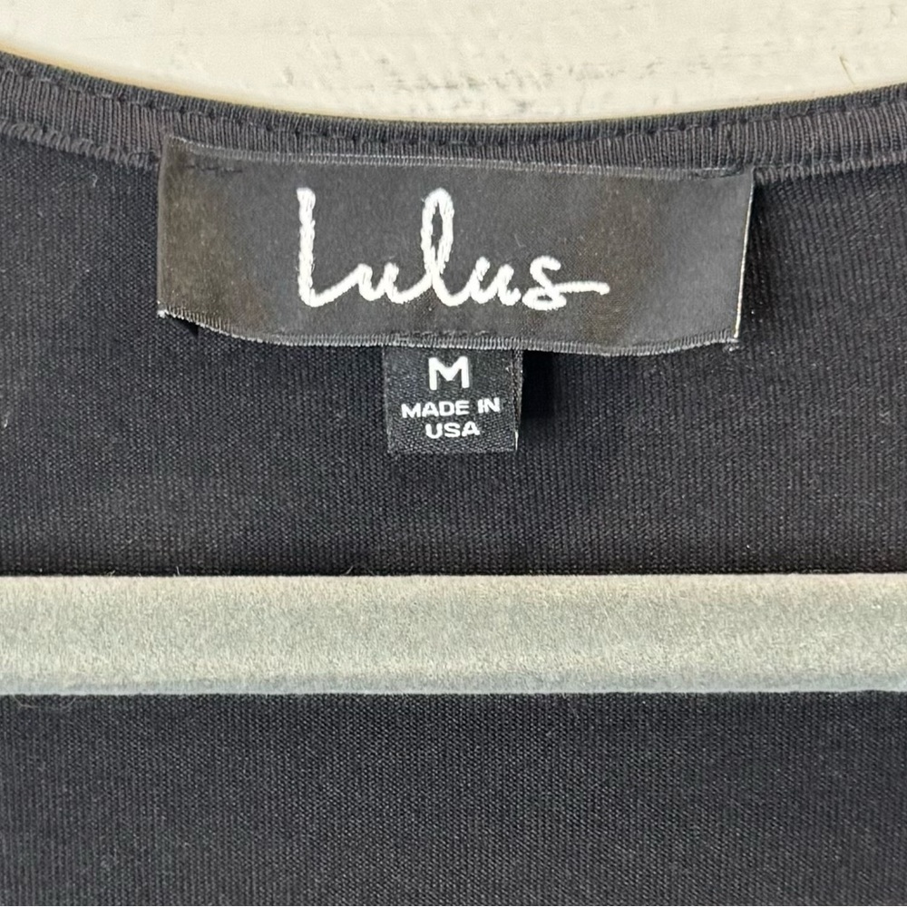 Lulu's Dulcet Washed Black Surplice Midi Dress Medium - Picture 7 of 12